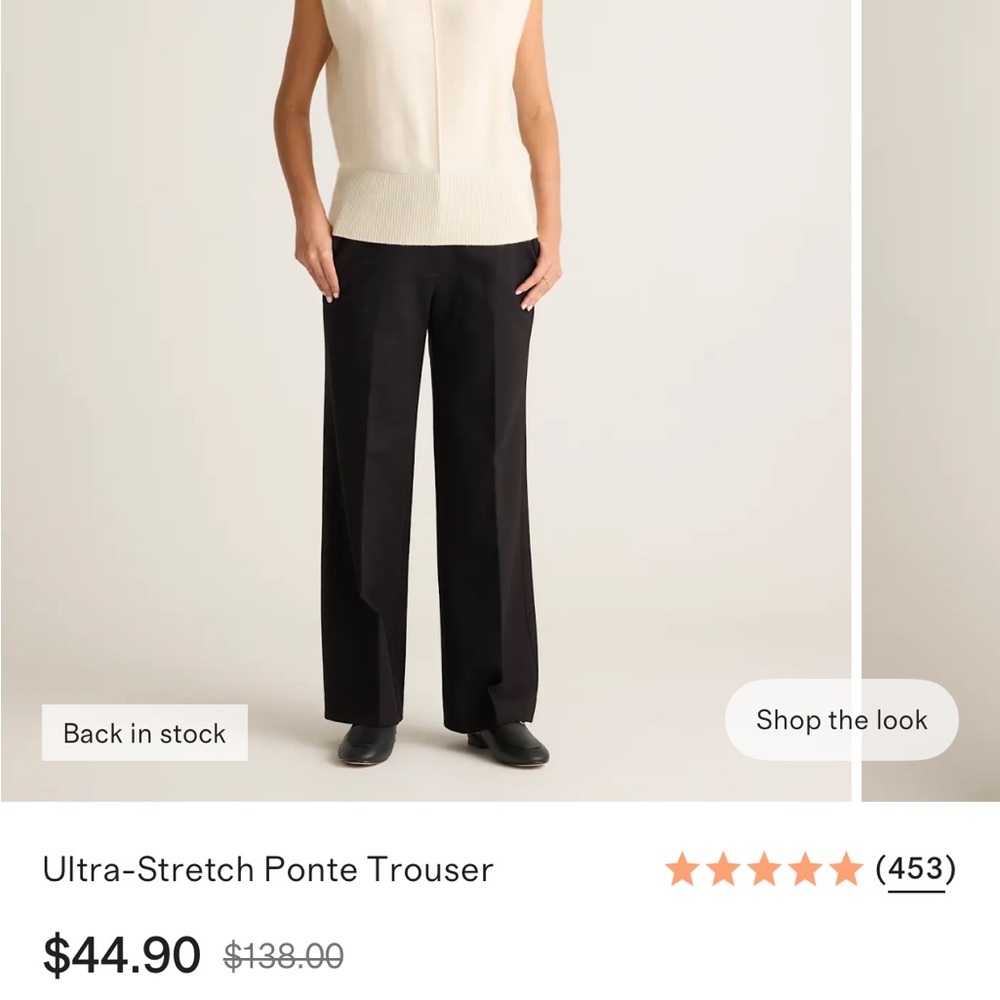 Quince Black Ultra-Stretch Trousers